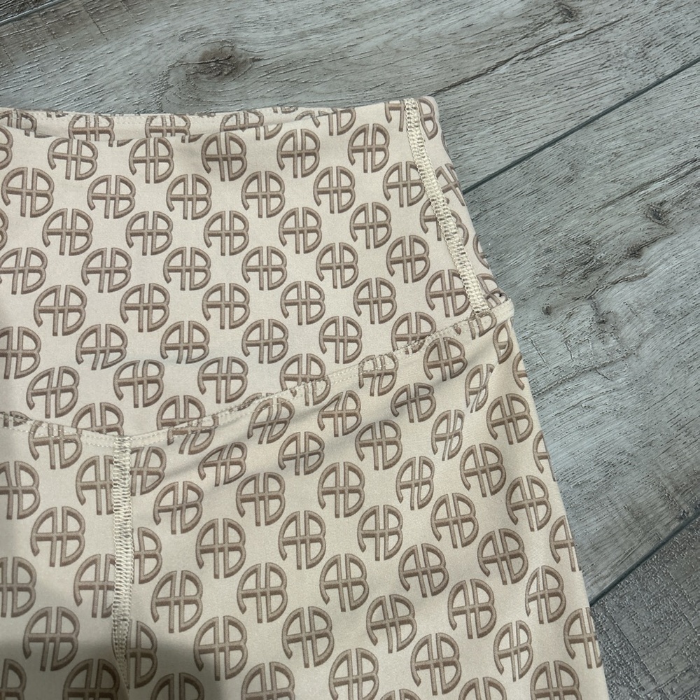 Anine Bing Logo Print Beige Workout Set - Picture 3 of 6